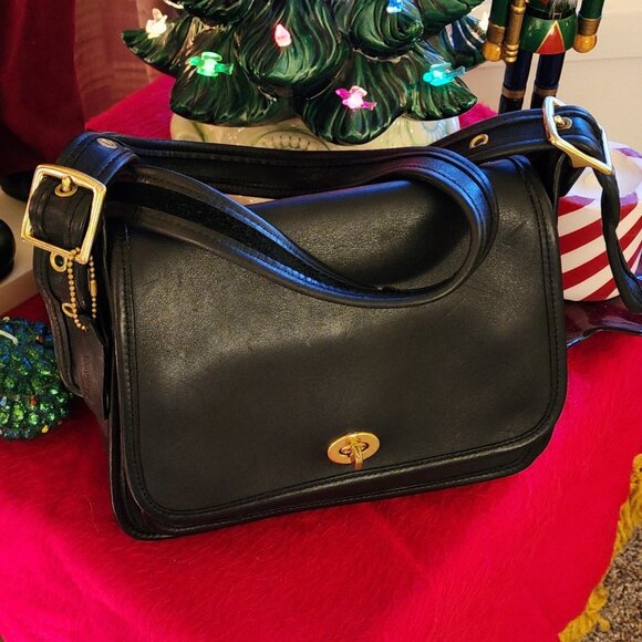 Vtg Coach Blk Rambler's Legacy Bag 9061 | Made in USA | Iconic Heritage Classic - Picture 1 of 15